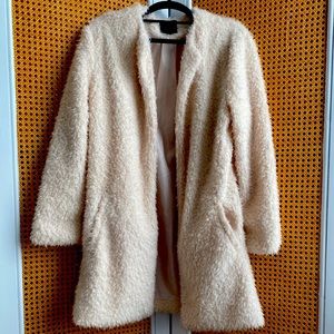 Forever 21 faux teddy fur beige coat